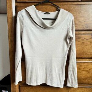 Massimo Dutti Cowl Neck Long Sleeve Top S Made in Portugal